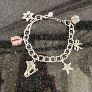 Charm Bracelet - Winter Love, Ice Skatting, Snowflakes, Presents, Stars, Ribbons